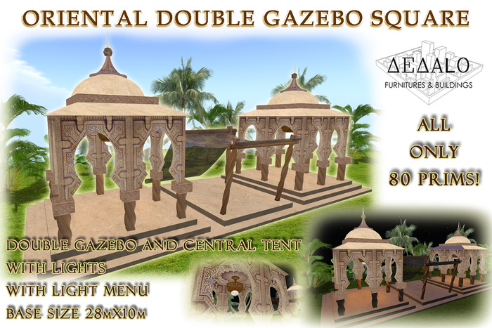 Oriental Double Gazebo Square