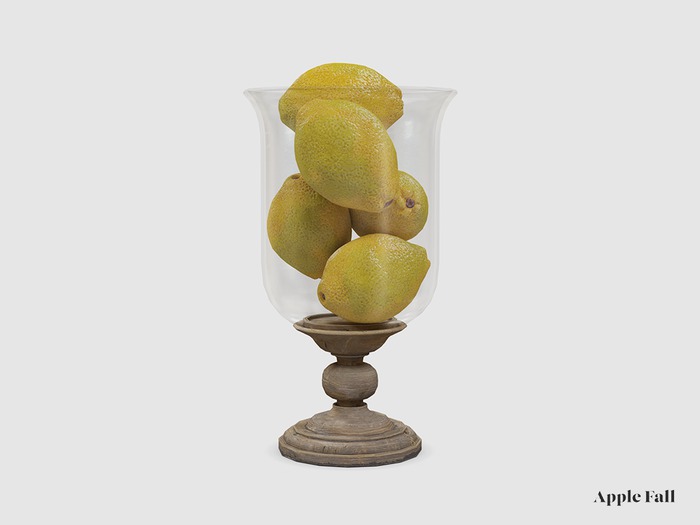 Apple Fall Hurricane Vase w/ Lemons