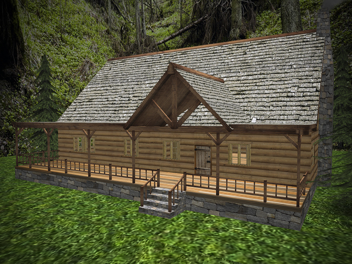 Two Bedroom Pine Log Cabin with Fireplace