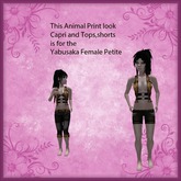 YFP Animal print Brown 1,capri set, shorts and 2 x tops