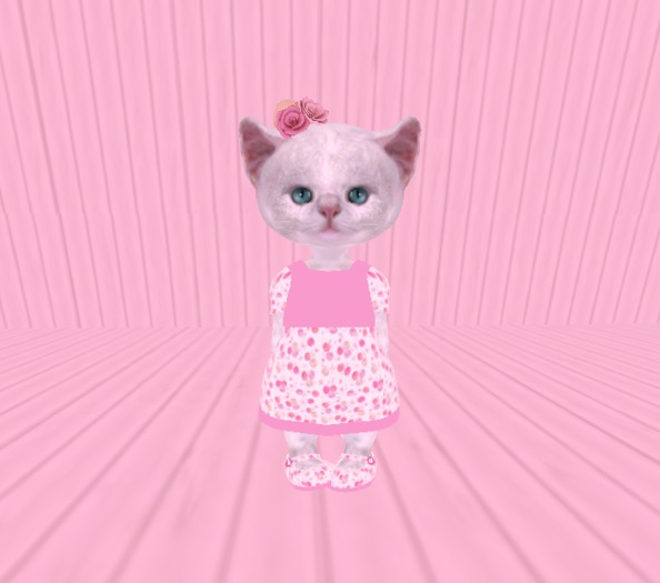 Dinkies Sweet Roses Outfit (Dress/Shoes/HeadPiece)