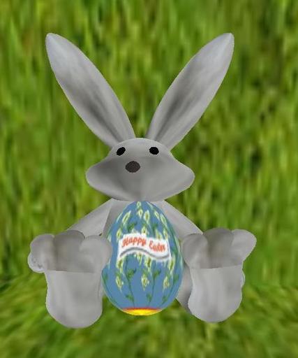 white/lt grey bunny w/easter egg