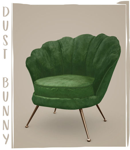 Second Life Marketplace - dust bunny . velvet shell back chair . green