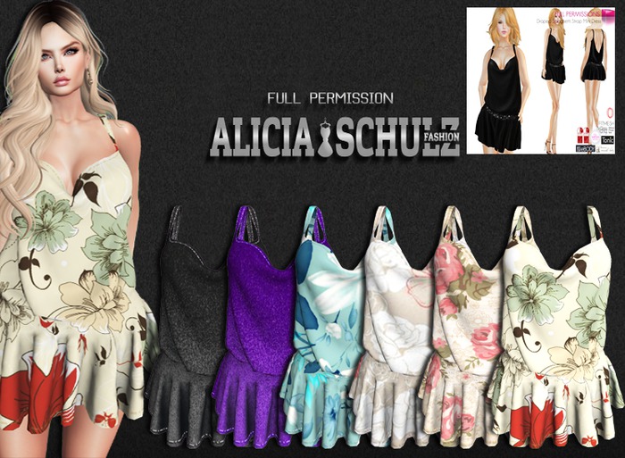 [AS] Texture for Meli Full Perm Ladies Draped Spaghetti Strap 1