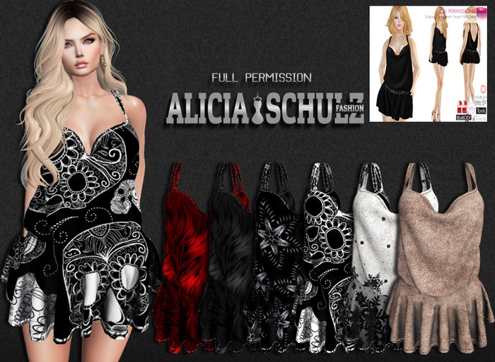 [AS] Texture for Meli Full Perm Ladies Draped Spaghetti Strap 2