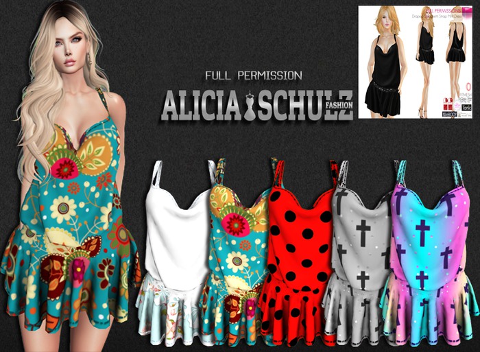 [AS] Texture for Meli Full Perm Ladies Draped Spaghetti Strap 3