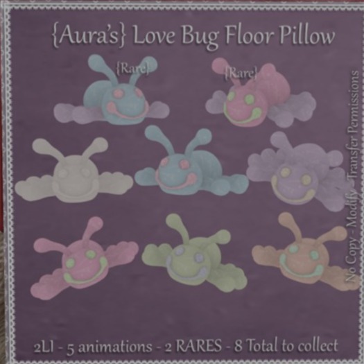 {Aura's} Love  Bug Floor Pillow {Purple}