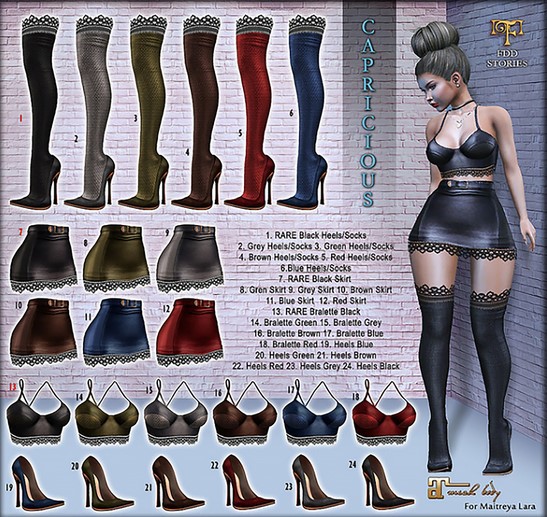 FDD *Capricious* - Heels/Socks Black - RARE