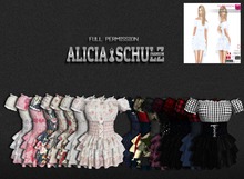 [ASFP] Meli Full Perm Off Shoulder Front Laced Peasant Dress F