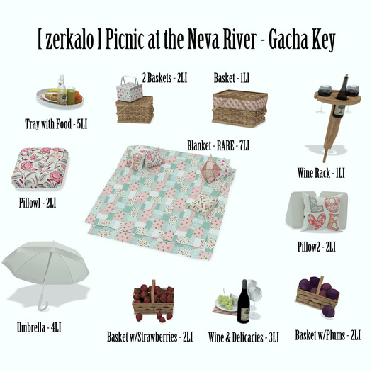 [ zerkalo ] Picnic at the Neva River - Basket w/Plums