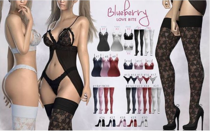 Blueberry Love Bite Red 6PC SET