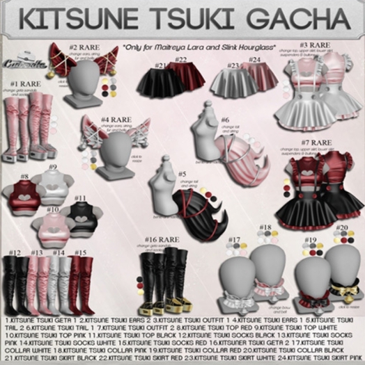 Caboodle - Kitsune Tsuki White 4 PC SET
