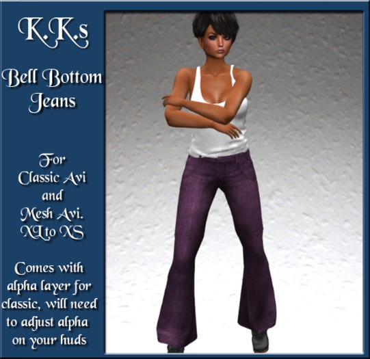 KK's Bell Bottom Jeans Fushia