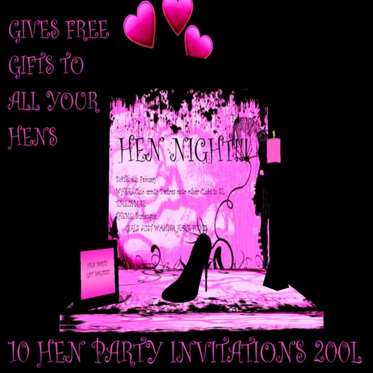 10 HEN PARTY INVITATIONS