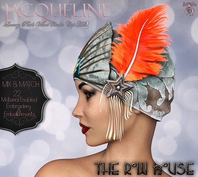 Second Life Marketplace - THE ROW HOUSE "Jacqueline" Plush Velvets Cloche Cap Hat