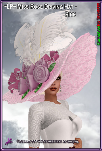 ~LP~ Miss Rose DrivingHat (BOXED) Pink