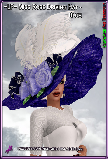 ~LP~ Miss Rose DrivingHat (BOXED) Blue