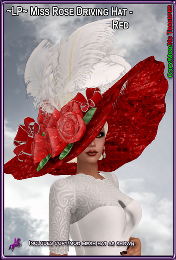 ~LP~ Miss Rose DrivingHat (BOXED) Red