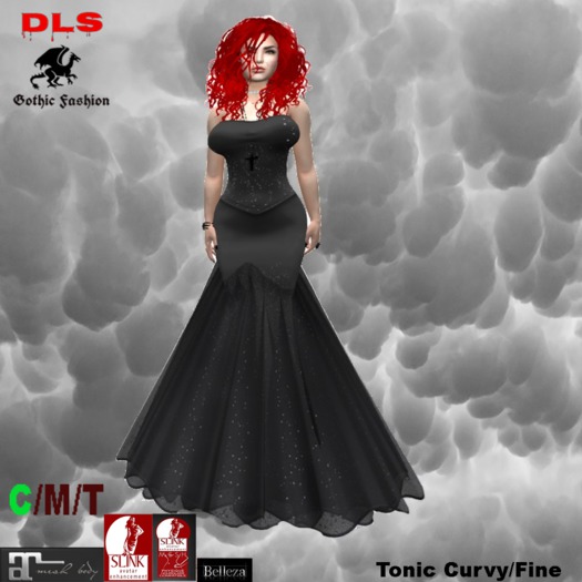 Wedding mermaid gown sparkle black 