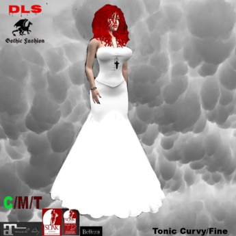Second Life Marketplace - Wedding mermaid gown sparkle white boxed