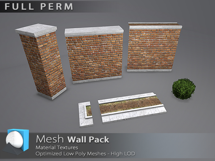 [Prim 3D] - Brick Wall Pack "FULL PERM"