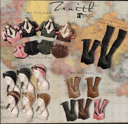 =Zenith=War Pilot boots (Pink) -Maitreya
