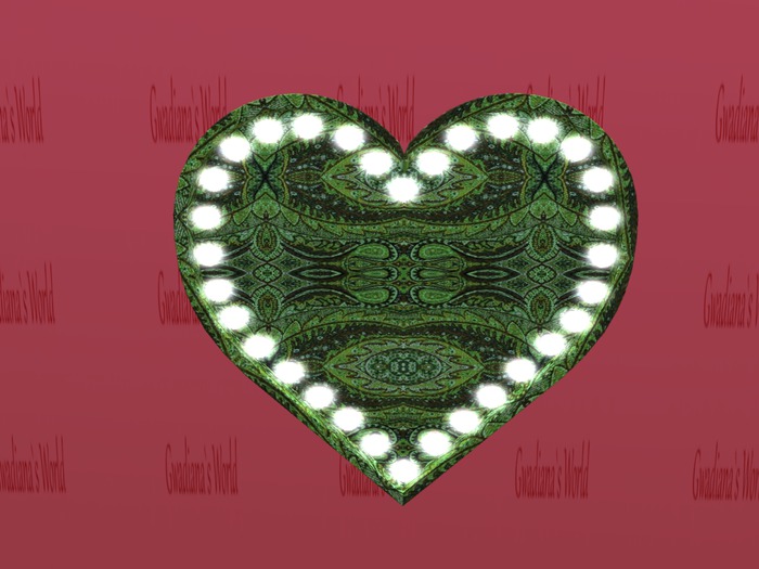 Green paisley lighted heart