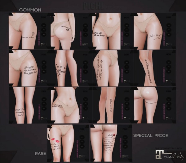 . p i c h i . minimal lyrics tattoo low 7 (Lara Applier)