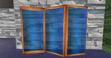 FROSTED COBALT SEMI TRANSPARENT ROOM DIVIDER 3 PRIM