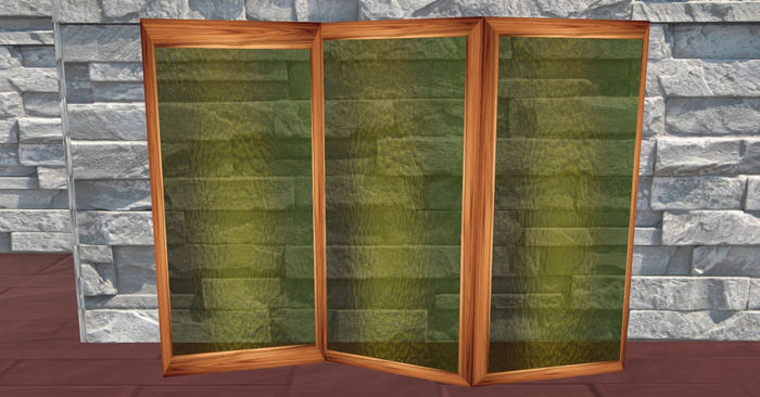 FROSTED GOLD SEMI TRANSPARENT ROOM DIVIDER 3 PRIM
