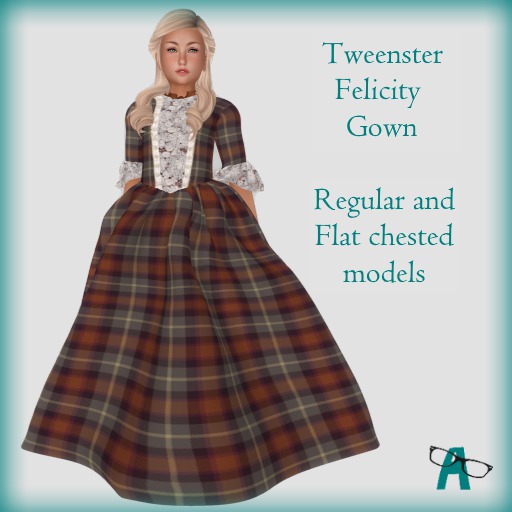 {-A-} Tweenster Felicity Gown - Plaids - Red and Grey