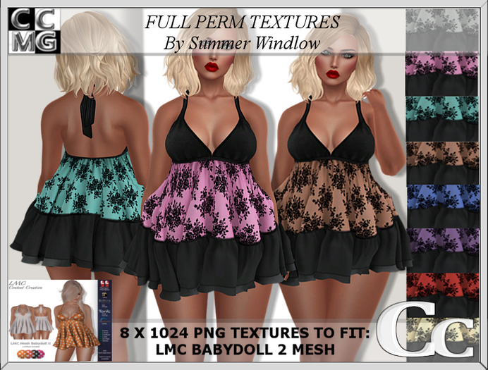 LMC BABYDOLL 2  TEXTURES -GOTHIC ROSE- FULL PERM