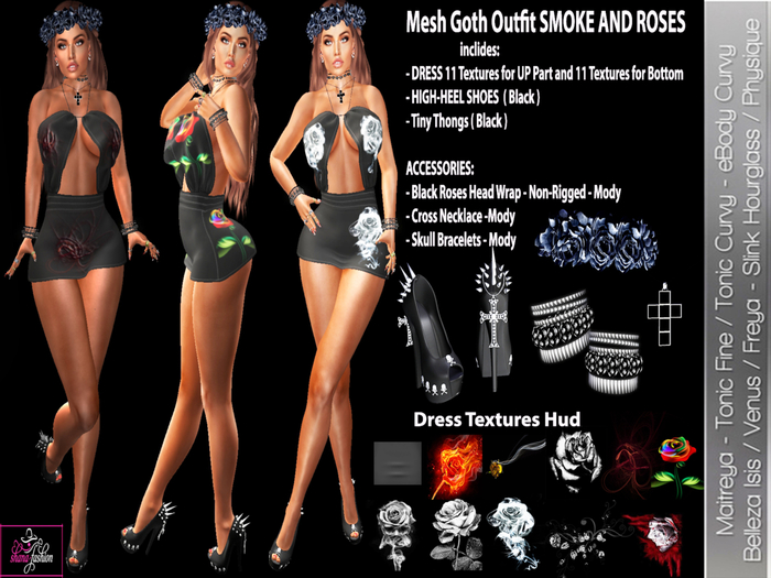 Mesh Goth Outfit SMOKE AND ROSES