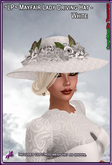 ~LP~Mayfair Lady Driving Hat (BOXED)White