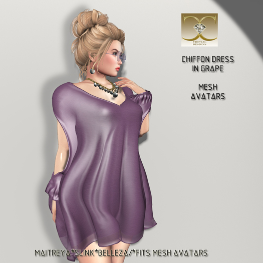 CHIFFON DRESS IN GRAPE
