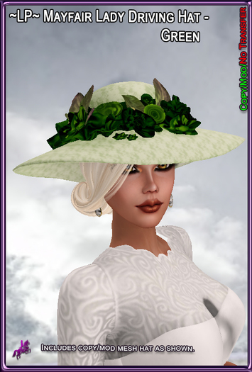 ~LP~Mayfair Lady Driving Hat (BOXED) Green