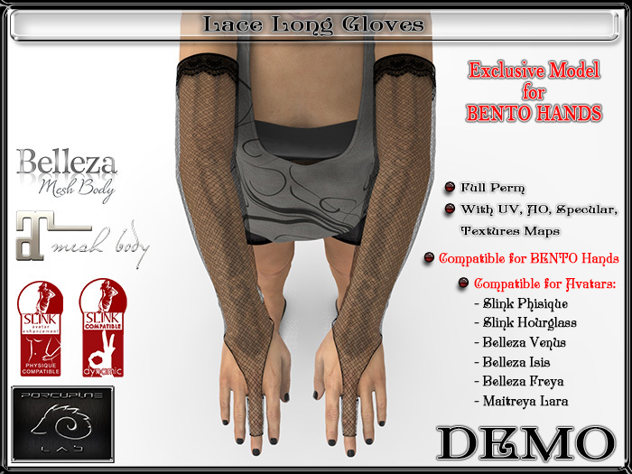 [PL] - DEMO -  Lace Long Gloves