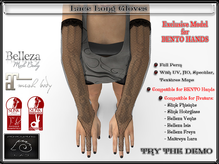 [PL] - Full Perm - Lace Long Gloves