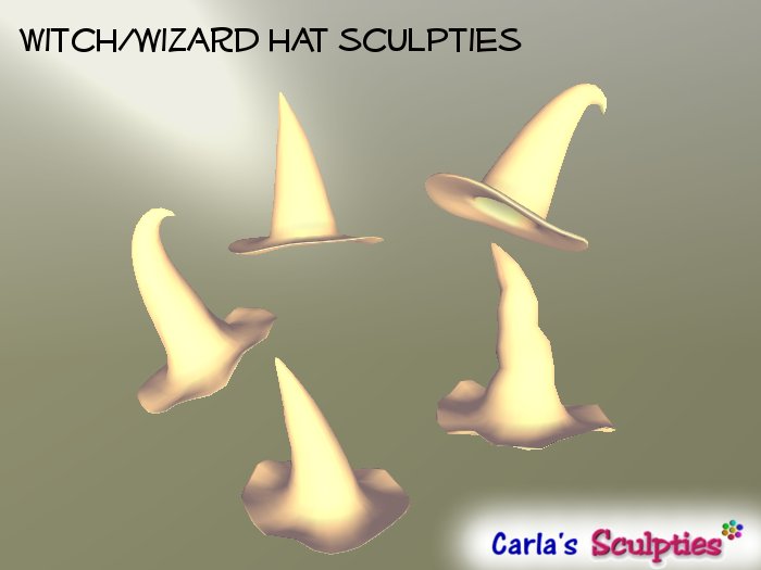 Witch or Wizard Hat Sculpties - Full perms sculptmaps for Halloween