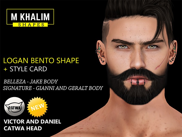 Logan Bento Male Shape for Catwa Victor and Daniel Head - Signature body - Belleza jake