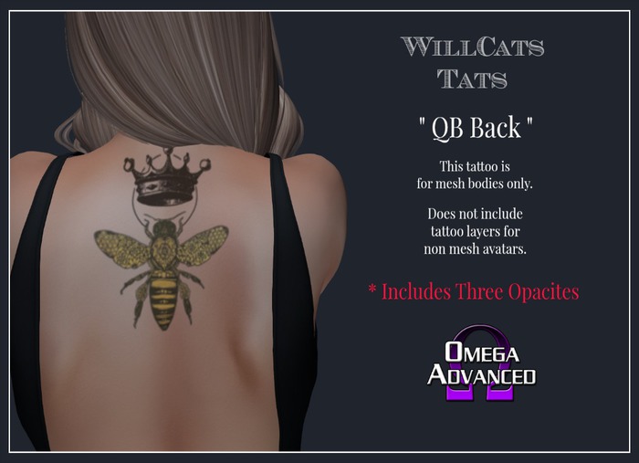 WillCat's Tats QB BACK Tattoo