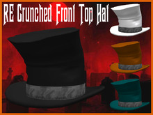RE Crunched Front Top Hat - Black or Any Color - Christmas/Snowman/Tramp/Hobo