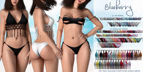 Second Life Marketplace - Blueberry - Jenna - Bikini Set - Nude
