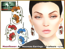 Bliensen + MaiTai - Moonflower - Art Nouveau Earrings