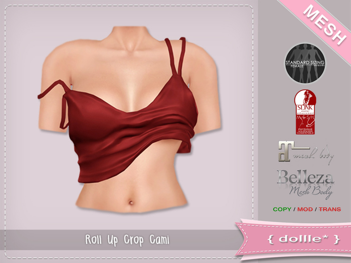 {dollle*} Roll Up Crop Cami - Red