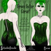 Schadenfreude Green Alligator Corset