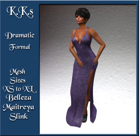 KK's Mesh Dramatic Gown - Purple