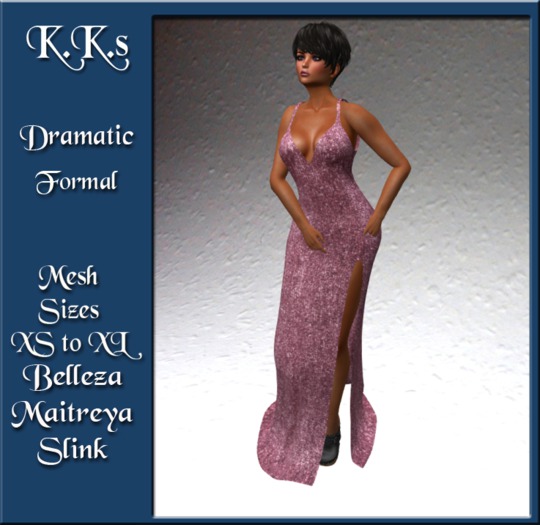 KK's Mesh Dramatic Gown - Pink