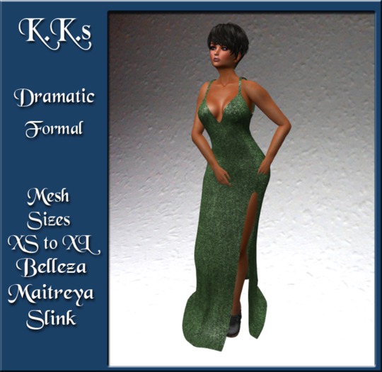 KK's Mesh Dramatic Gown - Green