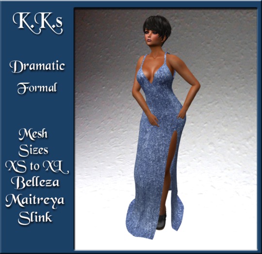 KK's Mesh Dramatic Gown - Lt. Blue